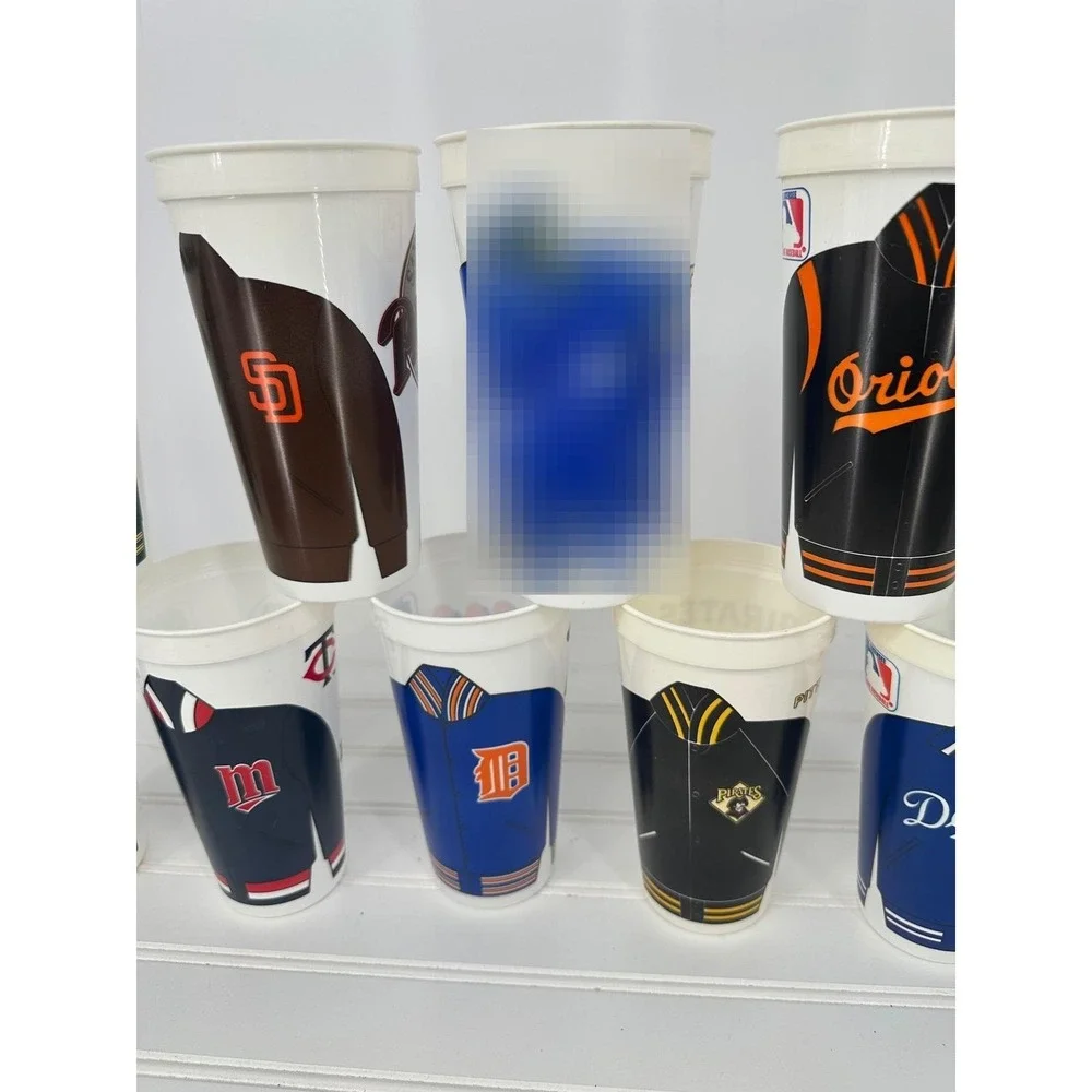 Vintage MLB Baseball Team‎ Plastic Icee Cups Lot of 10 Souvenir Stadium 6.5